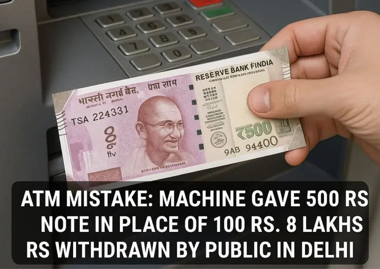 Whatsapp Image 2025 05 28 At 06.08.02 Atm Mistake. Machine Gave 500 Rs Note On Place Of 100 Rs. 8 Lakhs Rs Withdrawn By Public In Delhi.