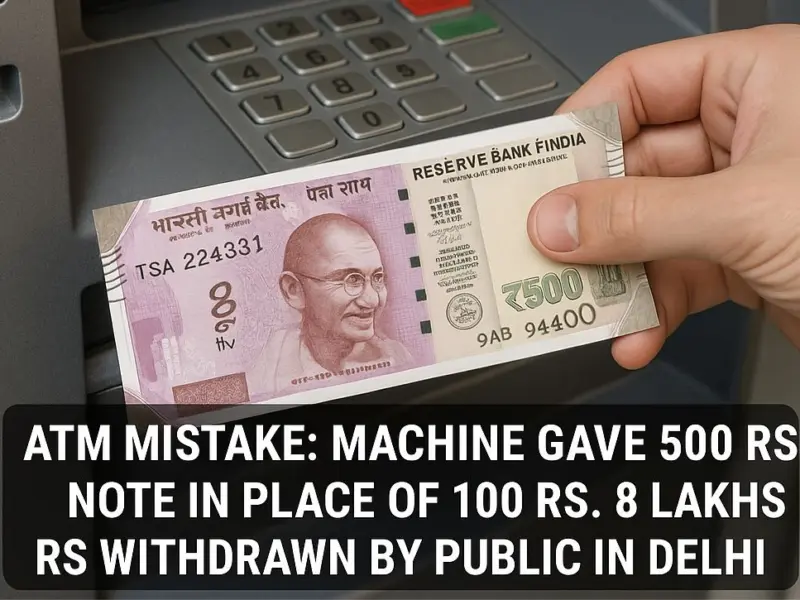 Whatsapp Image 2025 05 28 At 06.08.02 Atm Mistake. Machine Gave 500 Rs Note On Place Of 100 Rs. 8 Lakhs Rs Withdrawn By Public In Delhi.