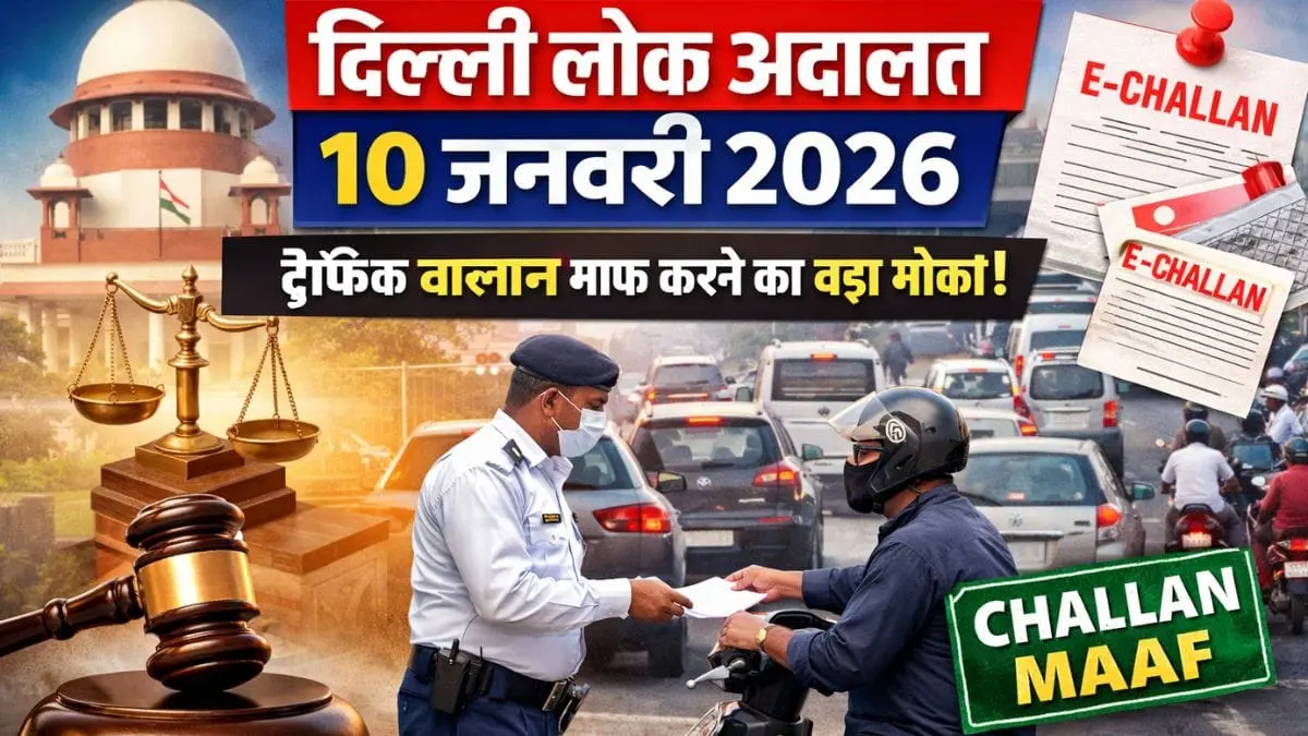 Delhi Lok Adalat 2026 Lok Adalat Will Be Held On Delhi Lok Adalat 2026: Lok Adalat Will Be Held On January 10, Big Opportunity To Get Traffic Challan Waived.