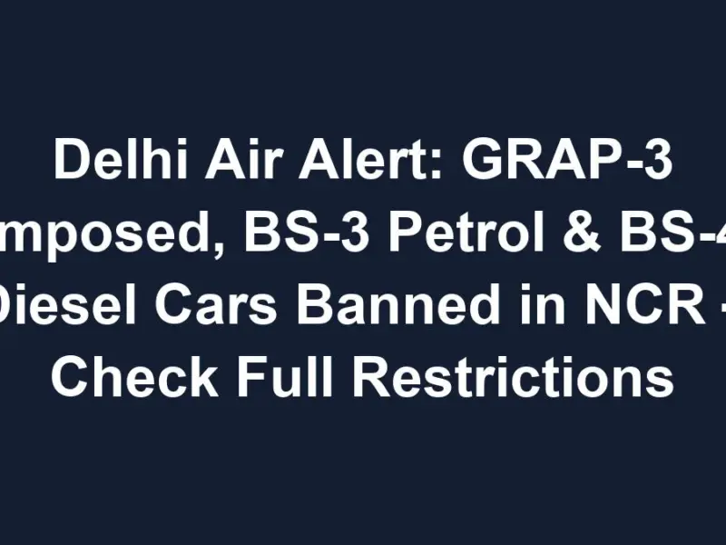 Sub 1768614977 0 Delhi Air Alert: Grap-3 Imposed, Bs-3 Petrol &Amp; Bs-4 Diesel Cars Banned In Ncr – Check Full Restrictions