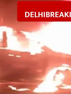 Car Catches Fire Near Mahamaya Flyover in Noida, Fire Brigade Controls Flames in 20 Minutes