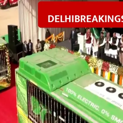 Delhi CM Rekha Gupta Launches 500 Electric Buses, Delhi-Panipat Service Starts Today
